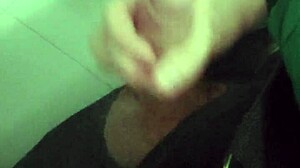 is the security guard masturbating in the bathroom?