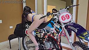 We fuck so hard on a motocross bike. It's pure moaning delight!