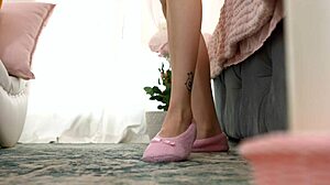 Kami Yammy, horny blonde teen drilled hard after steamy shower.