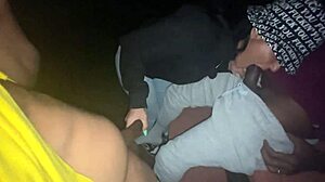 Park slut sucks two dicks 😏 big ass bent over.