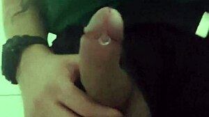 is the security guard masturbating in the bathroom?