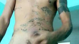 Skinny Guy Shows His Banana Toy In Living Room