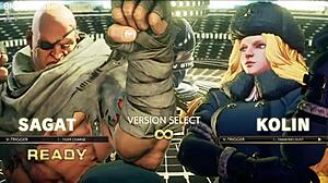 Blondie Fesser as Kolin in Street Fighter cosplay sextape, banging hard outdoors