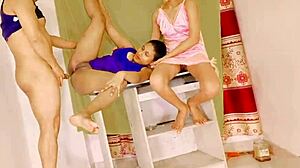 Beautiful Girls in FFM Threesome Get Nailed Hard