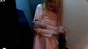 Blonde Student Cheated and Got Punished by Husband Pissing in Mouth in Garage