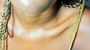 African teen shows her phat lips sucking cock and drinking cum