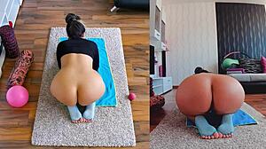 双镜头裸体瑜伽课露出惊人动作