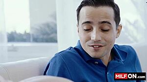 Wow, stunning blonde Slimthick Vic seduces stepson with her big natural tits