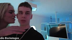 Backstage - Newbie Mila Ray's first 1on1 with monster cock