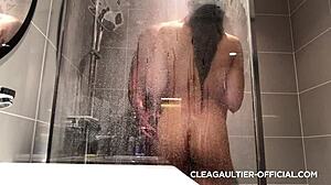 shower time with sexy french brunette clea gaultier, join us!