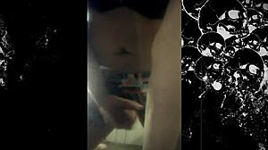 amateur shemale khora stroking solo on webcam, such a cute bodybuilder with natural tits