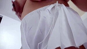 horny latina babe in lingerie orgasms endlessly with neighbors watching?