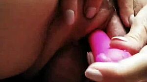Amateur Milf Uses Pink Vibrator on Pussy While Getting Fucked in Arse