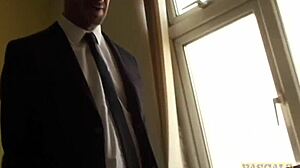 Inked British slut gets rough in stockings 😈