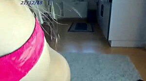 Big-ass teen bends over to show her pussy and asshole