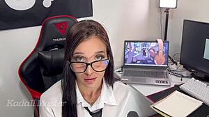 The Brazilian neighbor girl bent over for doggystyle after sucking the big cock to pass her class.