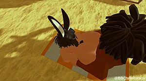 Black bull pounds femboy bunny in doggystyle with big cock 😍