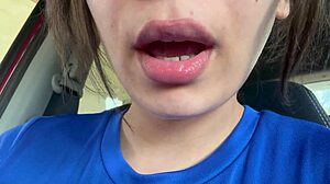 Awesome latina with spitting mouth