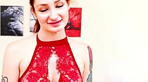 Violet Monroe Redhead Takes Huge Cock in Deepthroat Facefuck. Swallows Cum Load After Intense Blowjob.