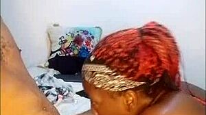 during the holiday this beautiful black slave teases with wet spitting and quickie blowjob. she guesses the fastest cum in mouth ever.