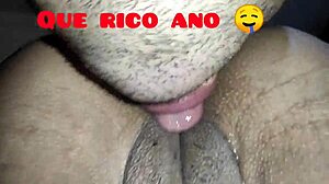 Lick that big ass and wet vagina of my Ecuadorian wife bent over on all fours in doggystyle action!