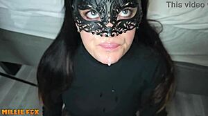 Amateur milf swallows huge cum loads!