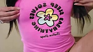 emy angel loves showing off her petite body.