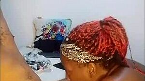 during the holiday this beautiful black slave teases with wet spitting and quickie blowjob. she guesses the fastest cum in mouth ever.