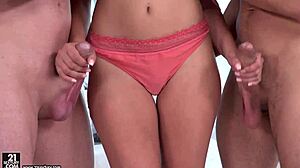 two friends enjoy the guy's big cock