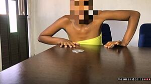 ebony slut gets fucked in office