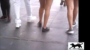 Oh man, spotting that stray cat on the street was wild... it wandered around curiously before vanishing into the alley.