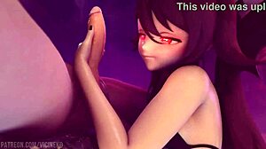 Hu Tao's tempting deal with monster cock blowjob