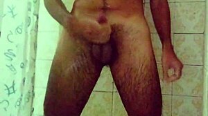 Two Intense Orgasms During Homemade Bathroom Bathing with Cum Dripping from Hand on Skinny Legs