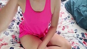 Petite teen 18+ MOANS loudly during SOLO MASTURBATION with LUSH dildo