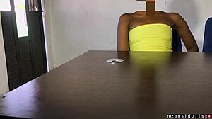 ebony slut gets fucked in office