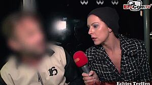 German Street Scandal Casting Caught Outdoors, Wow!