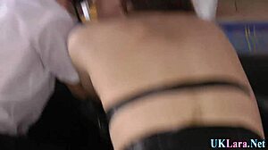 Older british mature woman in uniform gets cum in mouth blowjob