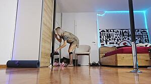 Blonde model struts in high heels during glamorous fashion show