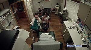 Dr. Tampa spreads Tori Sanchez's big tits for exam