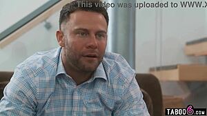 Stepdaughter Leana Lovings and stepmom Bunny Madison join in taboo 4some sharing with dad and uncle.