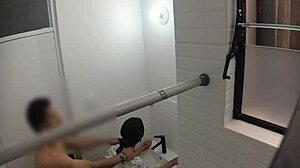 a cute teen bends over in bathroom for sensual doggystyle riding on hidden cam voyeur