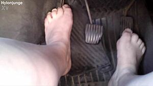 why not enjoy the best of zeraphine73's sexy bbw feet in the car?