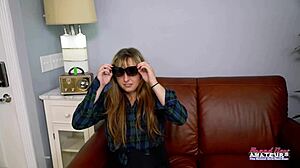 Busty blonde gwen teases wet pussy and deepthroat