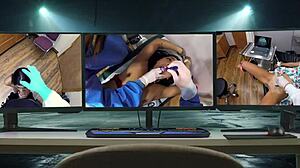 Dr. Tampa spreads Tori Sanchez's big tits for exam