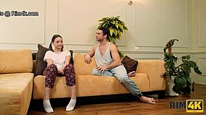 asian slut big tits hairy bush swallows cum!