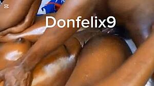 African amateur squirts juicy orgasm on monster cock in homemade video by donfelix9