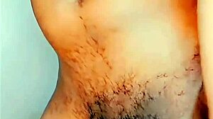 Huge dildo fucks small cock in chastity cage during anal missionary