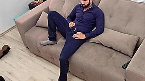 Coming Home From Work To Striptease And Jerk Off Monster Cock.