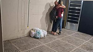 College students skip class and have sex behind the school in secret