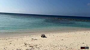 Pissing On Shocked Girl In Wet Lingerie On Public Beach